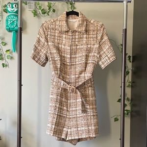 Sandro Cotton Blend Tweed Romper